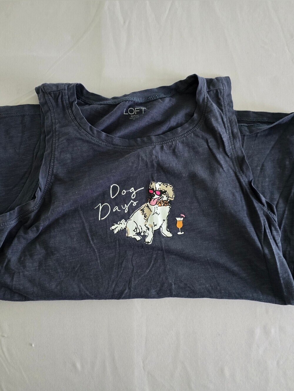 Loft "Dog Days" 100% Cotton Tank Size Small